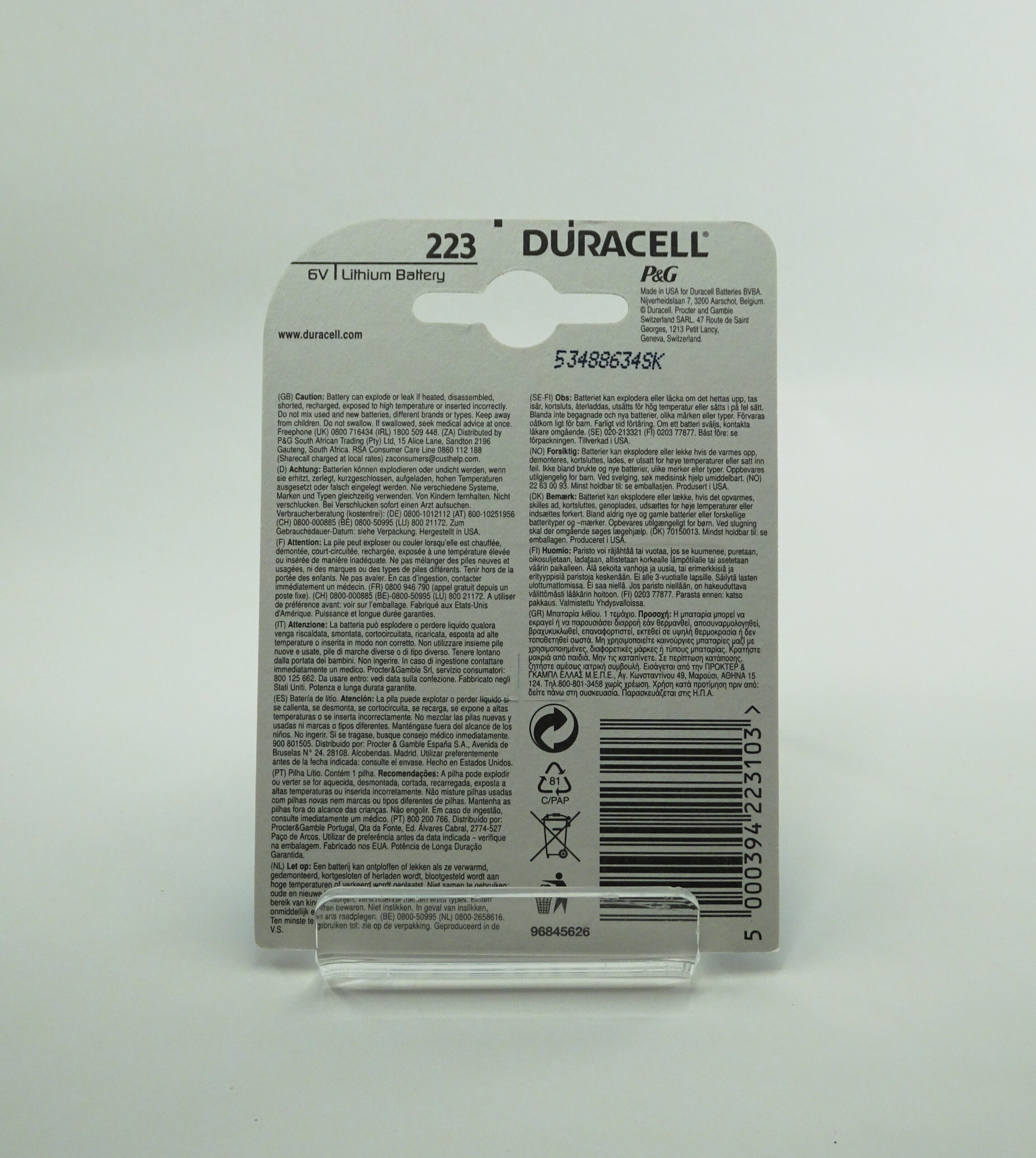 Duracell CR-P2 / DL223 Ultra Lithium 6v Batteri